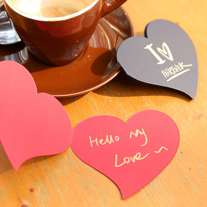 110x110mm Red/Black Heart Shape Writing Paper Card With Envelopes For Stamping With Mini Paper Envelopes