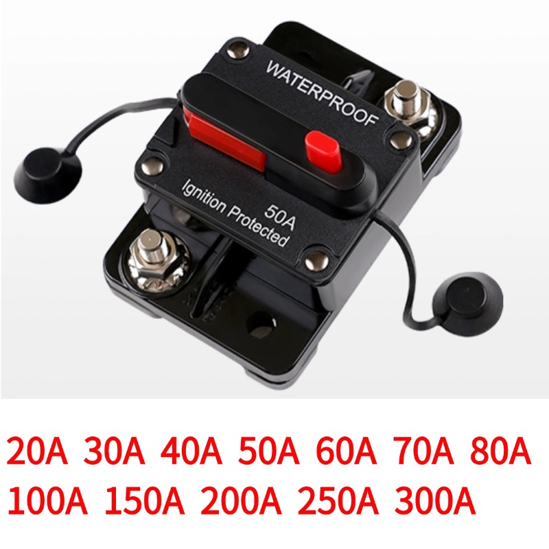 30A-300A Circuit Breaker 12V - 48V DC 12 Volt Circuit Breaker Inline with Manual Reset Waterproof for Marine Boat Trolling Car