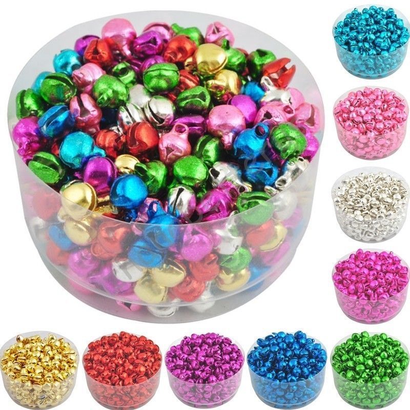 100 500 1000 stuks gemengde kleurrijke ijzeren metalen losse kralen kerst jingle bells hangers bedels voor sieraden maken doe-het-zelf decoratie