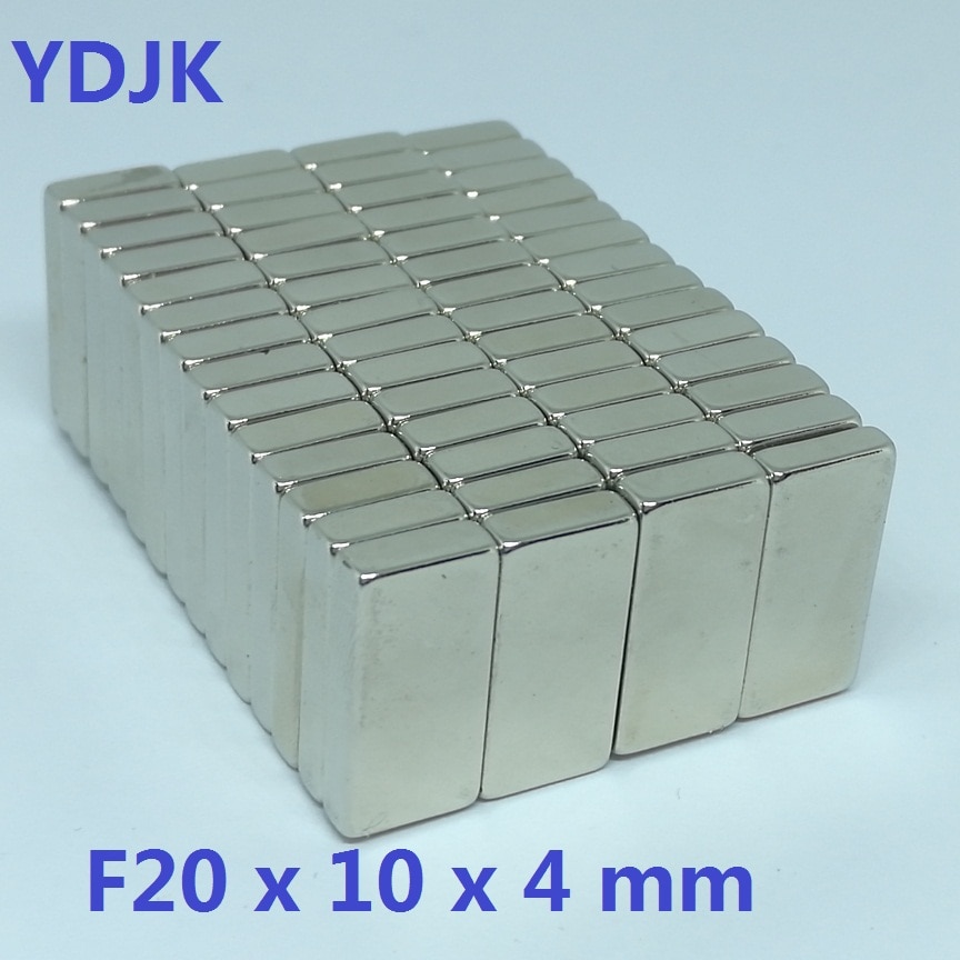 50 100 Stks/partij N35 Rechthoekige Magneten 20X10X4 Super Sterke Mm Neodymium Cuboid Magneet 20*10*4 Ndfeb Magneet 20 X 10 X 4