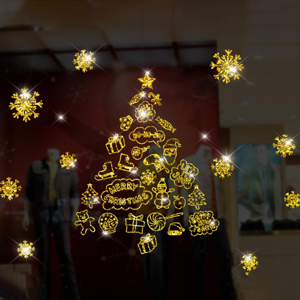 Merry Christmas Wall Stickers Reindeer Window Glass Wall Decals Sticker Home Decoration Murals: D