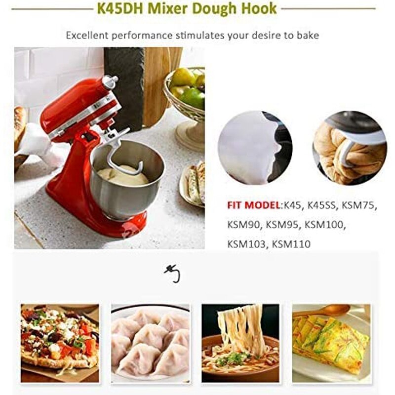 Tod-Deeg Haak & Flex Edge Beater/Stand Mixer Onderdelen Voor Kitchenaid 4.5-5 Qt Voedsel processor Accessoire Flex Rand Kom Schraper