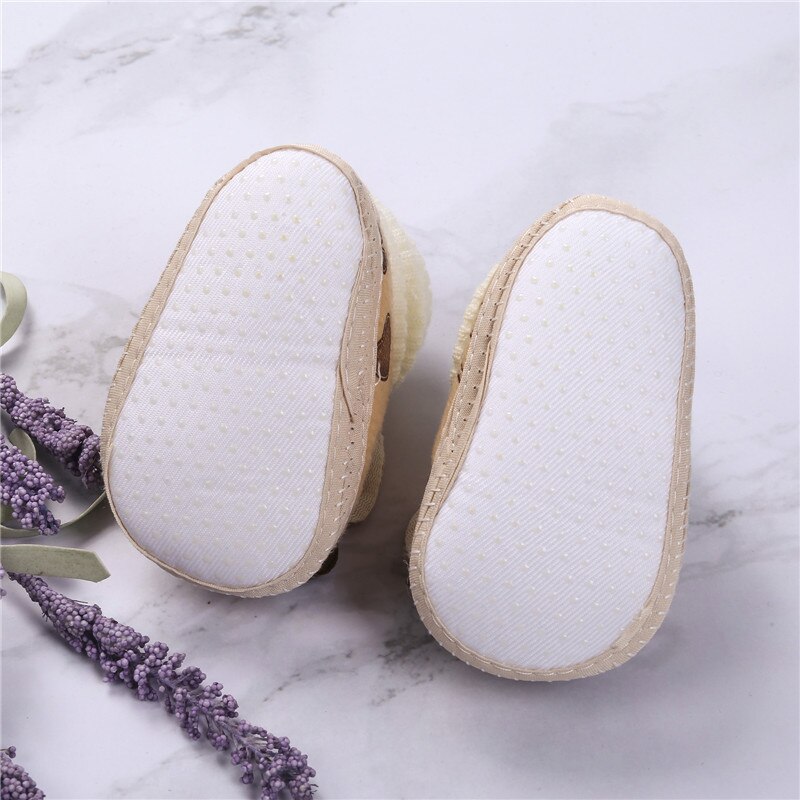 Baby wandelschoenen peuter pluche antislip laarzen voor kinderen veter strik zool sokken voor jongen meisje winter
