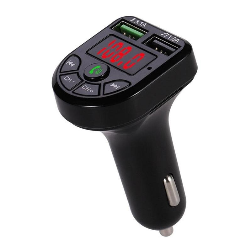 FM Transmitter Bluetooth Car MP3 Player Handsfree Car Gadgets Dual Charger Player Kit Music USB Car Accessories TF Disk U V7E1