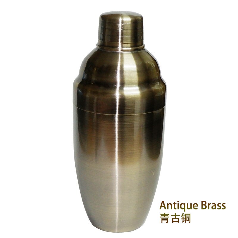 500ml Cocktail Shakers Cobbler Shaker 4 Different Surface Finishing: Antique Brass
