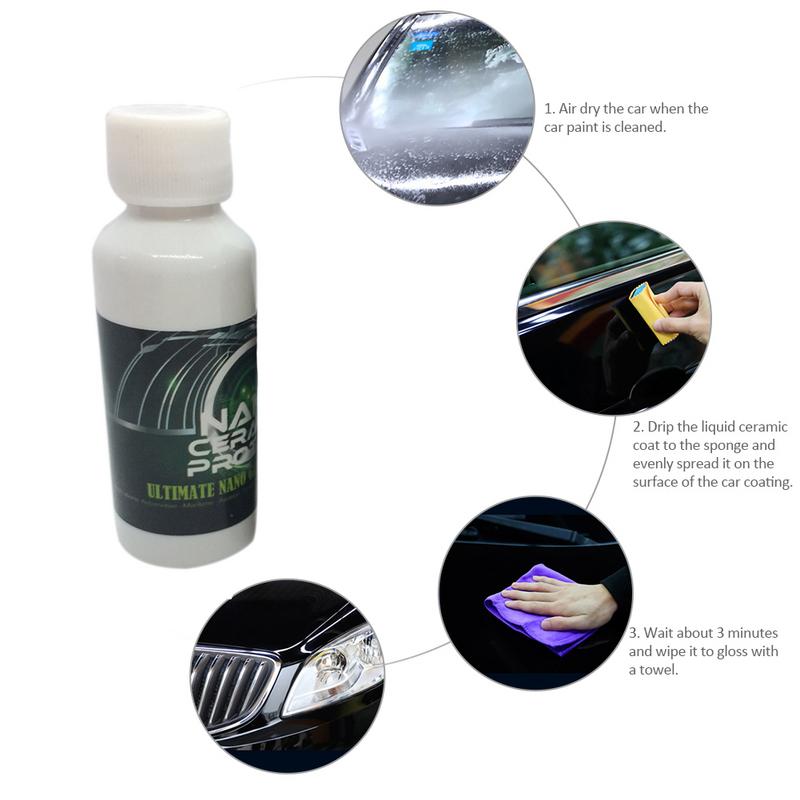 30ml Anti-Scratch Car Paint Crystal Plating Wax Super Hydrophobic Glass Spray Coating 50ml Auto Glass Coating Set