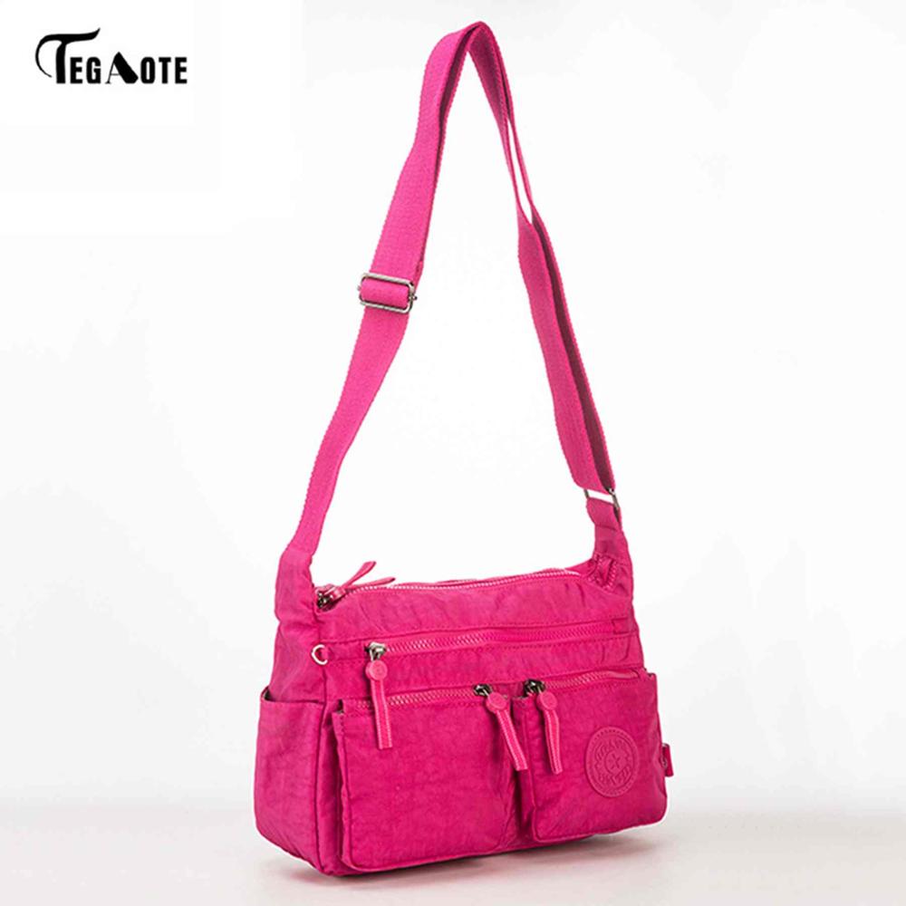 TEGAOTE femmes Messenger sacs dames Nylon sac à main voyage décontracté Original sac femme grande capacité sac à bandoulière: Bourgogne