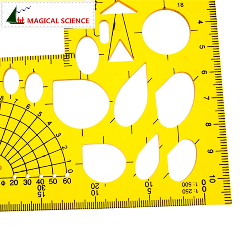 heating ventilation drawing template plastic ruler for students Flexible JSH4366