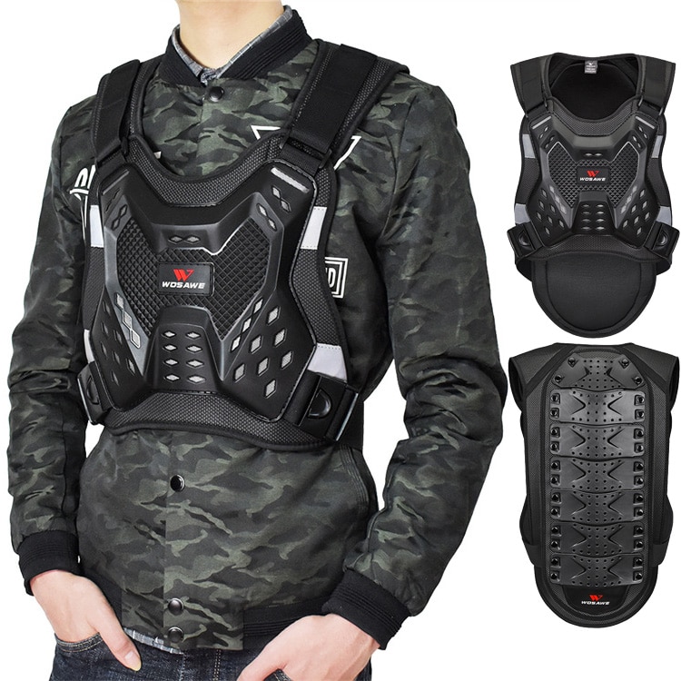 Wosawe Volwassen Motorfiets Armor Vest Borst Terug Bescherming Motocross Skiën Skateboard Veiligheid Jas Moto Draag Beschermende Gear