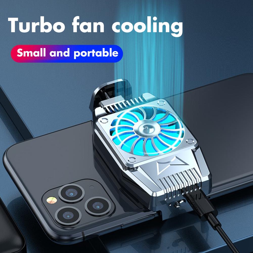 H15 Universal Portable Mobile Phone Game Cooler Cooling Fan Radiator for iPhone Fast Cooling Light Effect Mute Phone Cooler