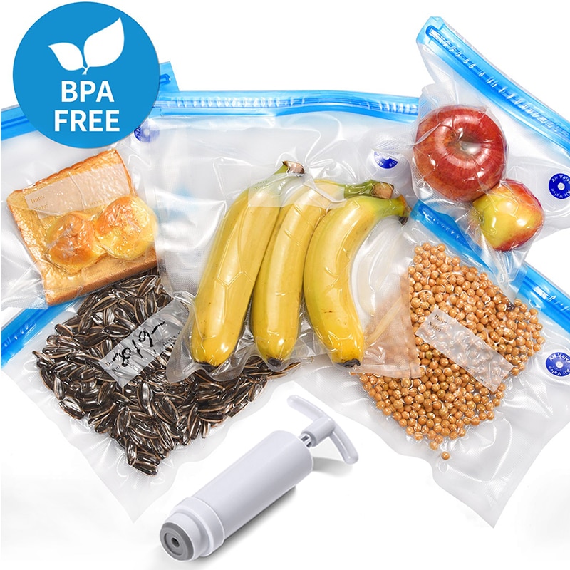 Vacuüm Verse Zakken Voor Voedsel Opslag Herbruikbare Voedsel Pakketten Keuken Organizer Voor Handheld Vacuumsealer Geen Bpa