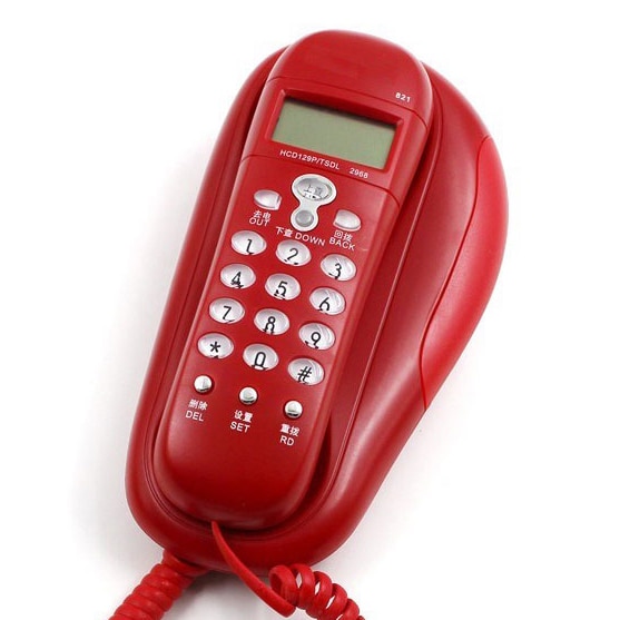 Retro home mini fixed Telephones hang up flatwise on Hanging landline Phone Wall Mounted Backlight Fixe Telefonos De bedroom