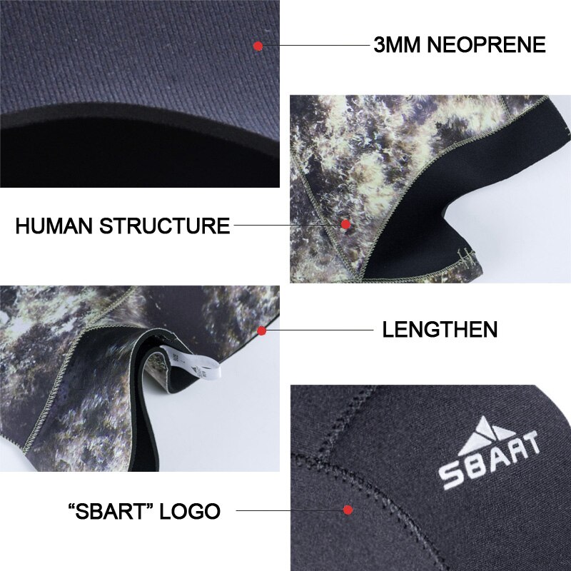 SBART 3mm Neoprene Diving Hood - Ear Protection Snorkel Swim Cap for Men Women