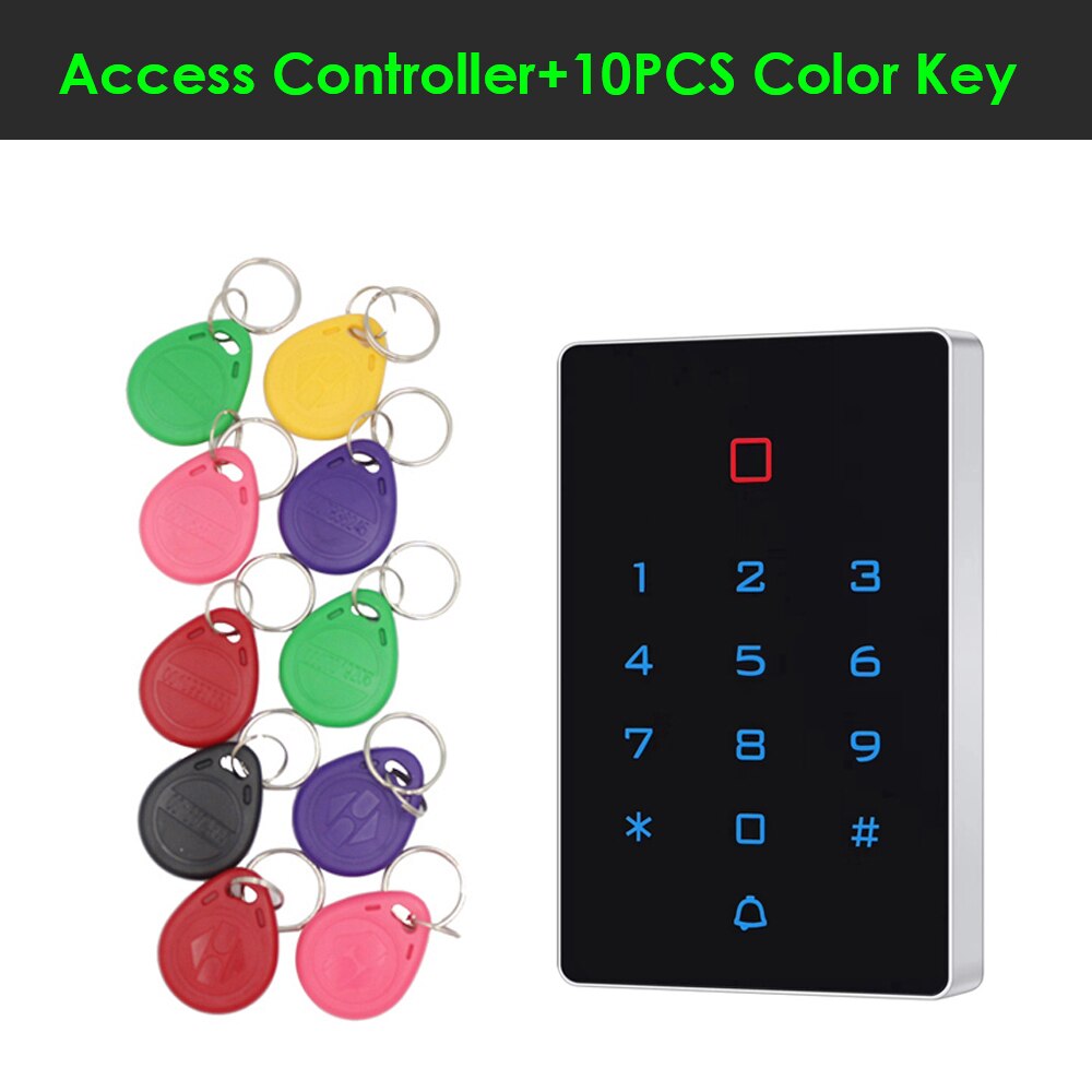 Backlight Standalone Keypad RFID Access Control Kit Electronic Door Access System Power 125KHZ Access Control Kits with WG 26: AC and 10 PCS keys
