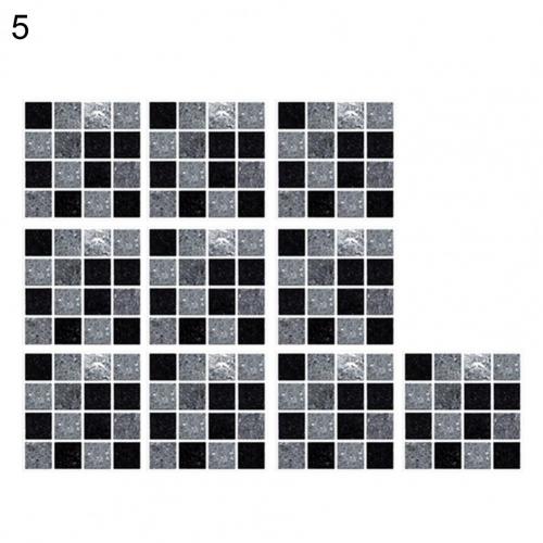 10Pcs 3D Mosaic Tile Stickers Strong Stickness Easy Clean Removable Square Wall Decal DIY 3D Waterproof Self-adhesive Tile Decal: 5