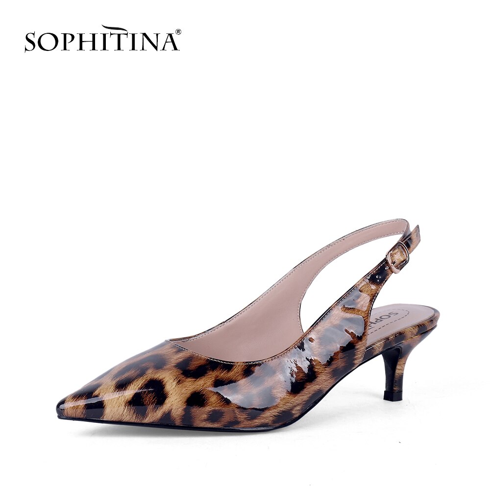 SOPHITINA Sommer Frauen Neue Pumpen Spitz Dünne Fersen Med Pumps Modische Schuhe Mikrofaser Reife lässig Sandalen SC636
