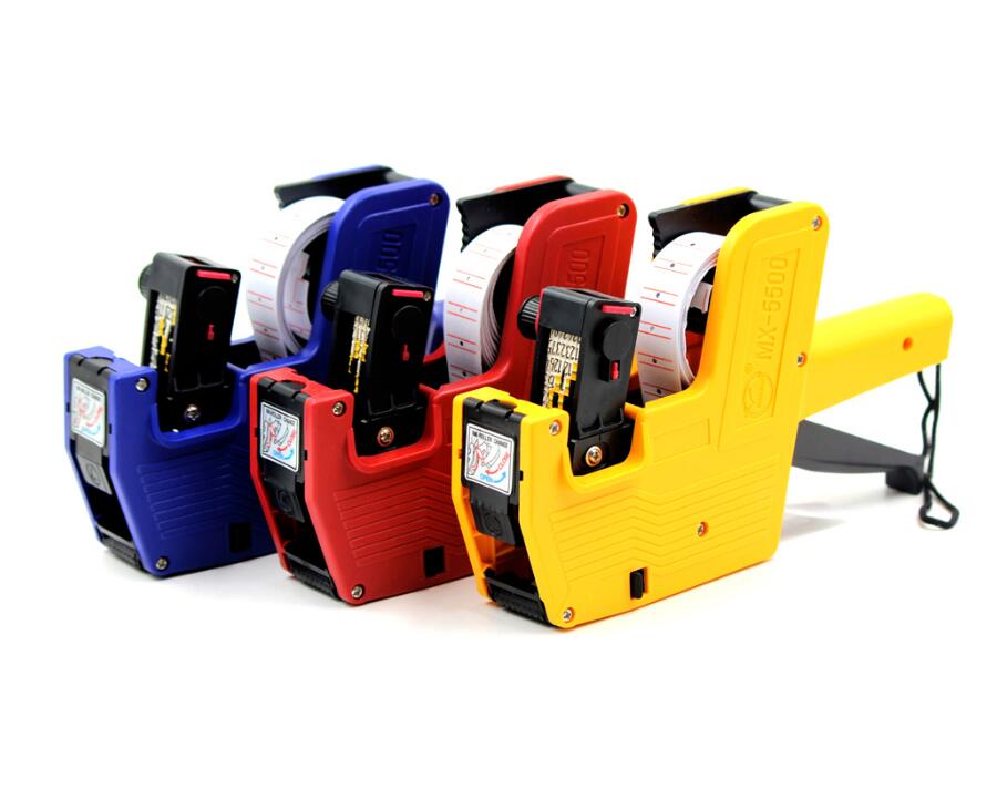 MX-5500 8 Digits EOS Price Tag Gun 1 Lines Labels + 1Ink Manual Pricing Machine Bidder Plastic Price Labeller