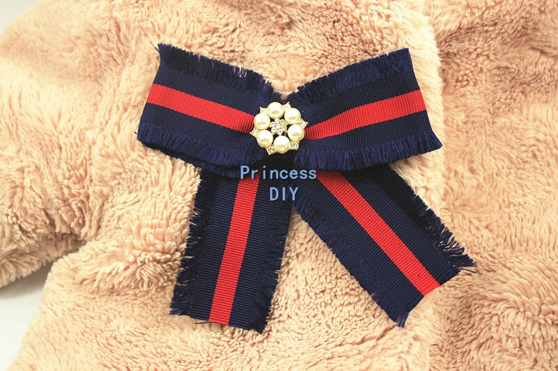 5m/L 45mm Grosgrain Polyester Webbing Striped Red Navy Blue Ribbon Bag Decorated Tape Trim DIY Hairbow Brooch Garment Accessory