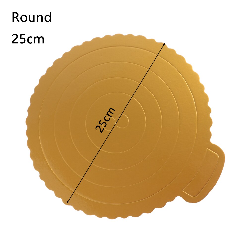 Mousse Cake Boards Gold Paper Cupcake Dessert Display Tray Pastry Baking Mat Cake Decor Tool Kitchen reposteria pasteleria Tool: 25cm Round