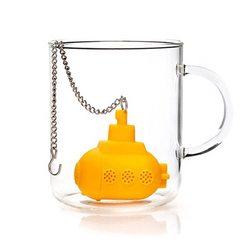 Q1JB Submarine-Shape Tea Infuser Strainer Silicone Tea Bag Leaf Filter Diffuser Teaware Teapot Accessory Kitchen Gadget
