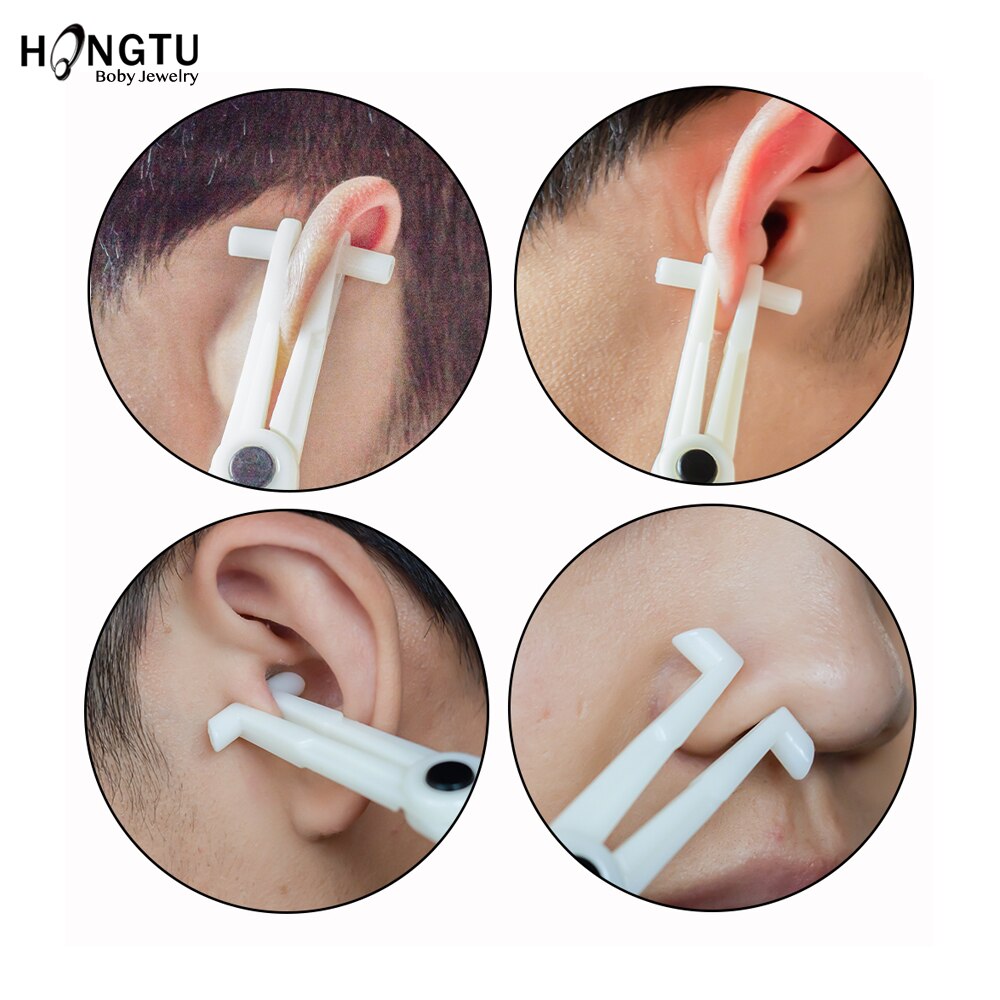 Pince de perçage jetable en acrylique, 1 pièce, pince en plastique, corps, oreille, lèvre, nombril, nez, langue, sourcils, outil de perçage