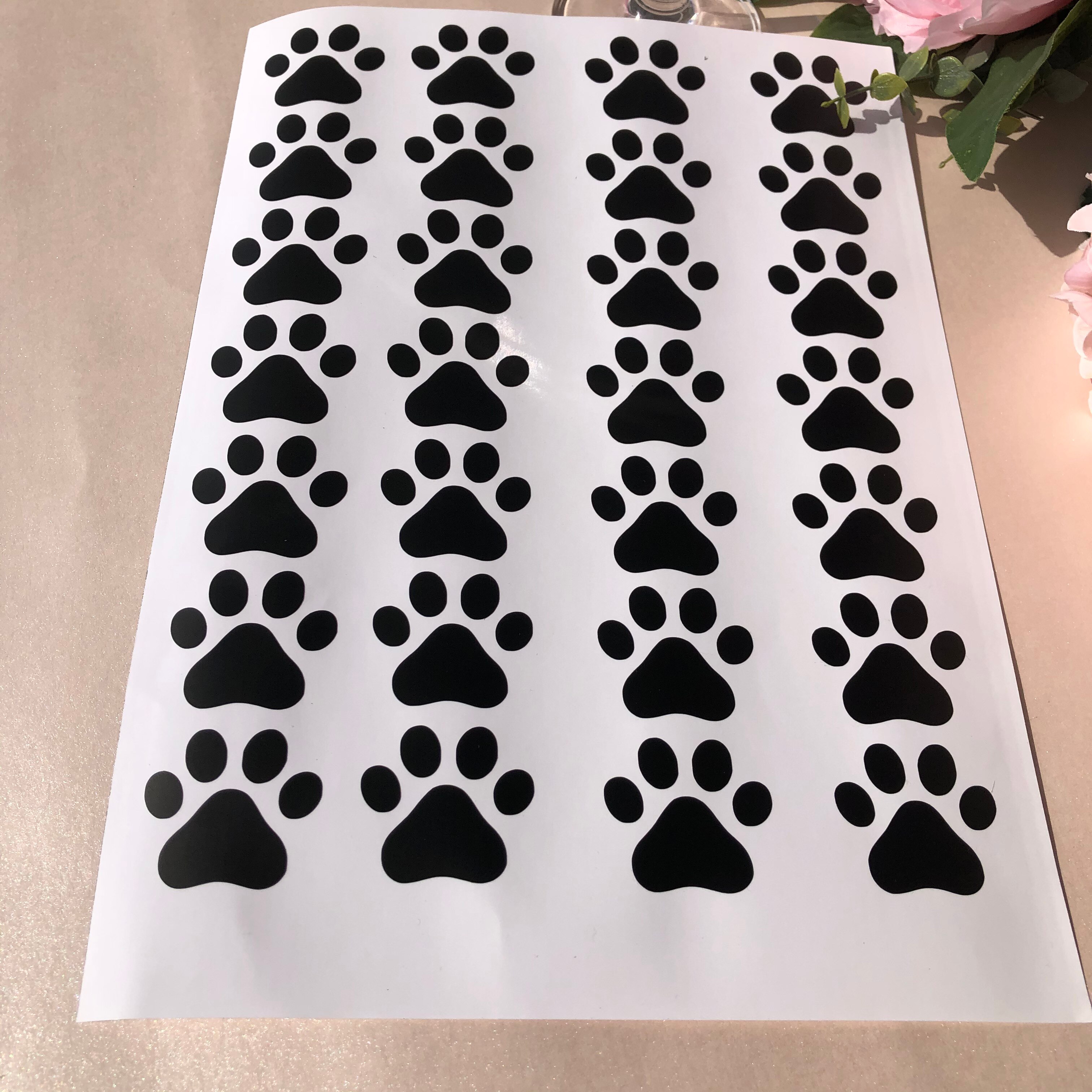 30 dog paw print stickers decals Dog puppy birthday GOODY BAGS PARTY FAVORS CANDY TREAT bag bottle cups decorations
