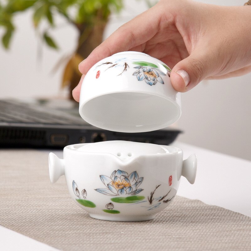 Tea set Include 1 Pot 1 Cup gaiwan,Beautiful and easy teapot kettle and teacup,Travel kettle