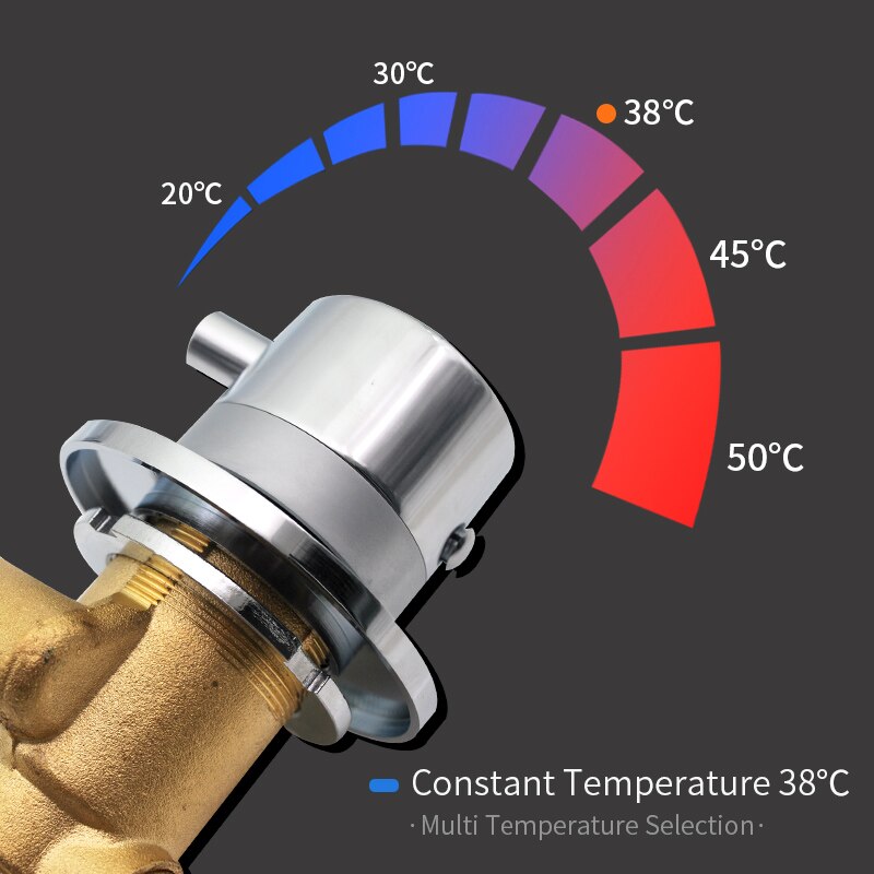 1 Manier Uitgang Thermostatische Messing Douchekranen Wandmontage Koud & Warm Water Mengkraan Mengkraan Thermostatische Douchekraan