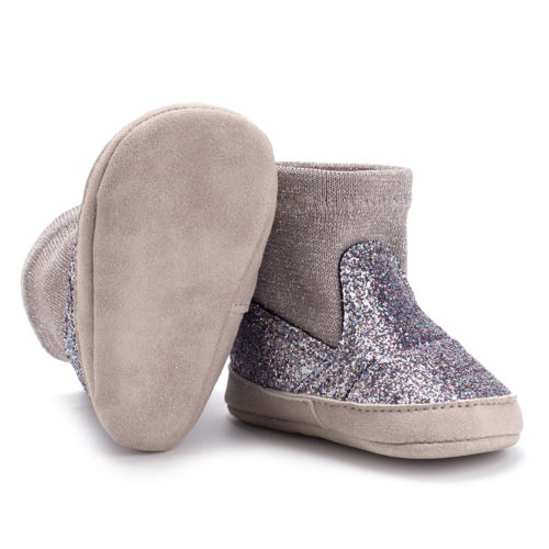 Delle Ragazze del ragazzo Appena nato Del bambino Lavorato A Maglia Scarpe Da Neve Caldo di Inverno Morbido Suola Stivali Peluche Del bambino infantile Del bambino Bling Stivali Da Neve Calzature 0-18 M