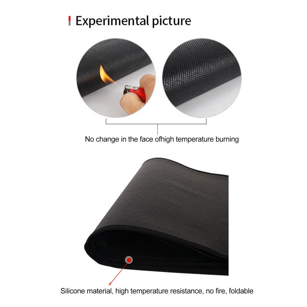 Barbecue Flame Retardant Protective Mat Outdoor Camping Cloth Floor Protection Mat Insulation Cushion Silicone Fireproof Cloth