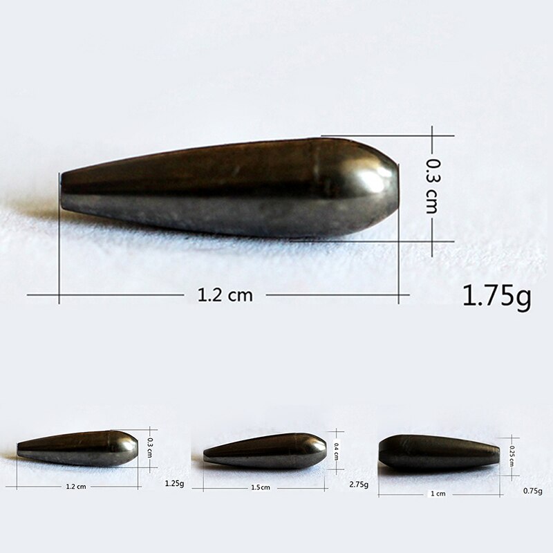 3/5/10Pcs Voor Kiezen Tungsten Bullet Worm Gewicht Flippen Gewicht 0.75G 1.25G 1.75G 2.75G Vissen Sinker Lokken Tool