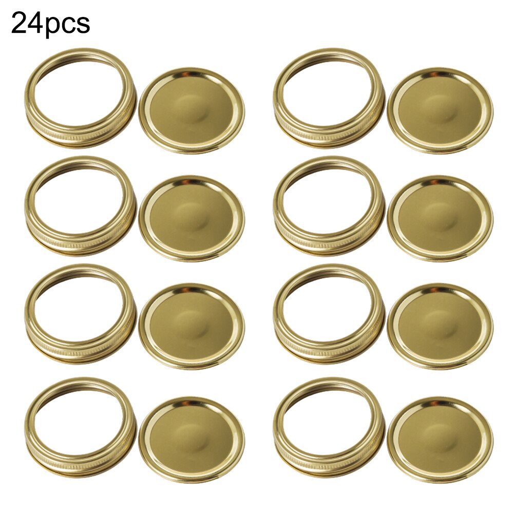 70/86mm Mason Jar Lids with Discs Wide Mouth Canning Mug Glass Lid Stainless Steel Top Covers Rust Resistant Screw Bands Rings: A2