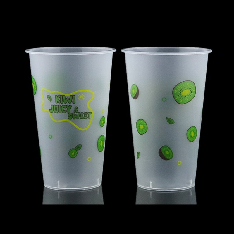 50pcs disposable fruit juice cup party birthday favor 500ml frosted transparent beverage plastic cups with love lid: only cup4 / 50pcs