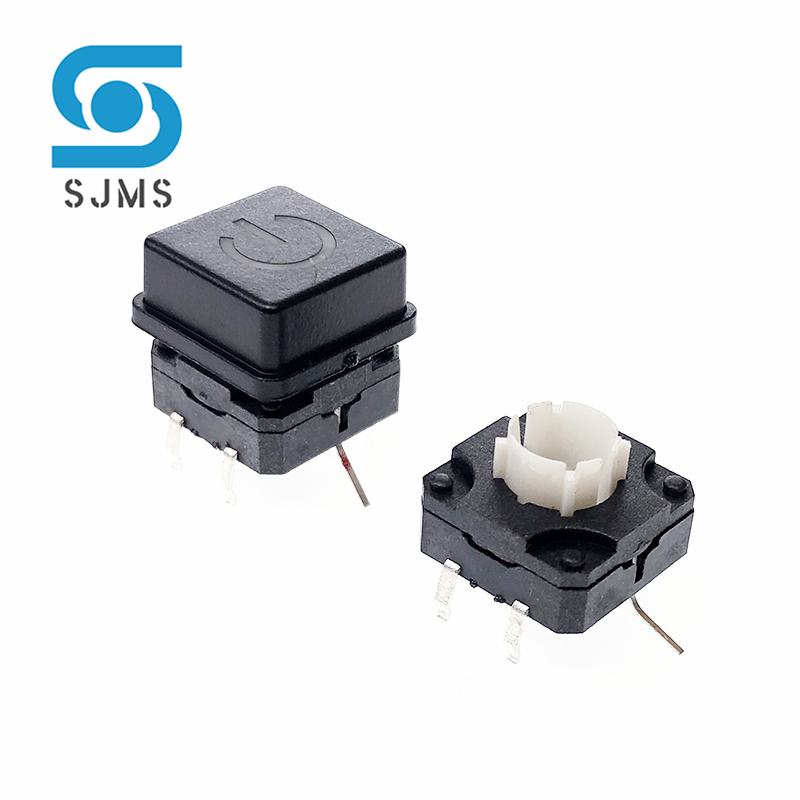 1 Stuks 12*12Mm 12X12 DIP-6P Met Licht Led Tactiele Micro-Drukknop Kortstondige Schakelaar + Kan Licht Vierkante Knop Switch Cap