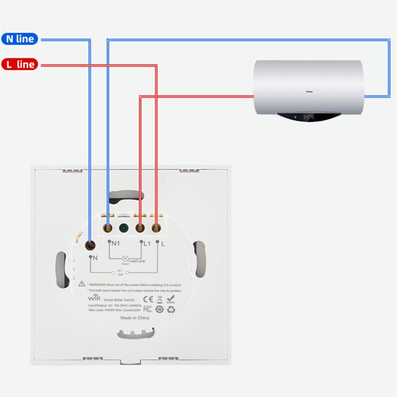 Wifi Boiler Smart Switch Water Heater Switches Voice Remote Control EU Standard Touch Panel Timer Outdoor Work Alexa Google Home