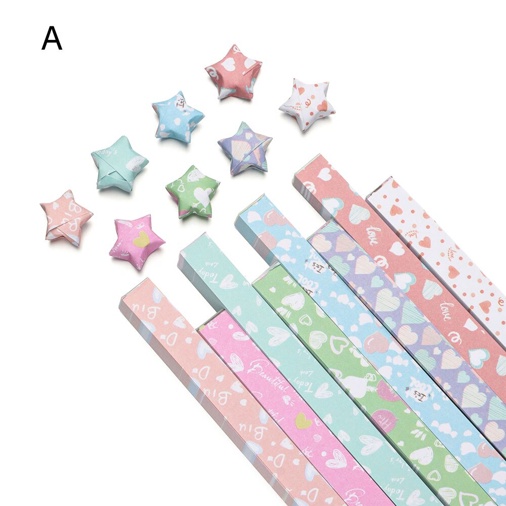 210pcs/lot Glow in Dark Lucky Star Origami Fluorescence Folding Strip Paper Best Wishes Handcraft Craft Paper Decor: not glowing A 540PC