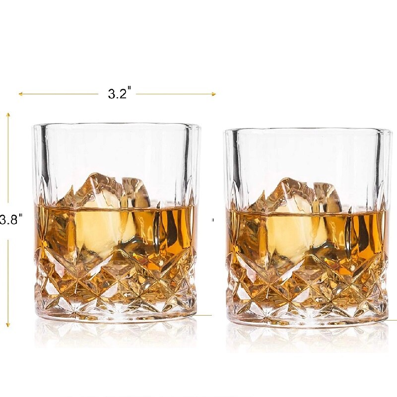 Vintage Whiskey Glasses Unique Bourbon Glass Ultra-clear Layer Vintage Wine Vodka Bourbon Cocktail Scottish Glass Bar: 2PCS