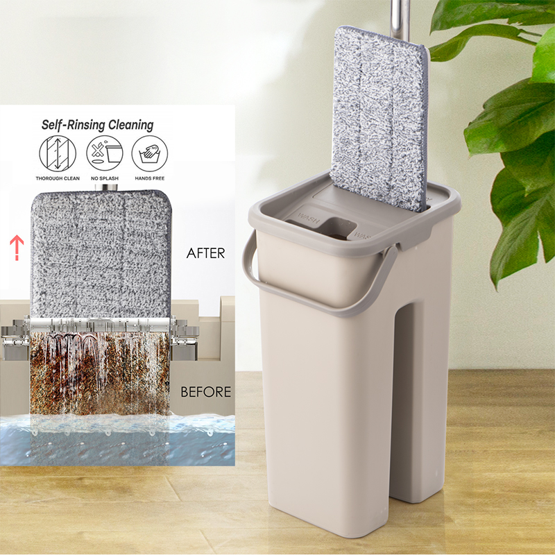 Flache Squeeze Mop und Eimer Hand Freies Auswringen Boden Reinigung Mikrofaser Mopp Pads Nass oder Trocken Nutzung auf Hartholz Laminat fliesen