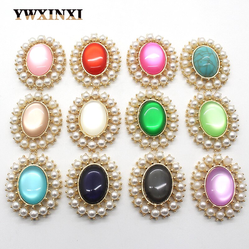 Exquisite 10pcs/set alloy metal pearl DIY jewelry accessories rhinestone crystal wedding invitation clothing artwork: mix