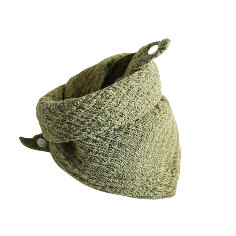 Bavaglini in mussola per bambini sciarpa a triangolo morbido cotone solido Saliva asciugamano ragazzi ragazze grembiule da alimentazione Bandana Drool neonato Burp vestiti: Green