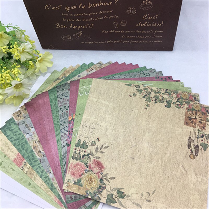 24 Sheets Scrapbooking Pads Paper Origami Art Background Paper Card Making DIY Paper Craft