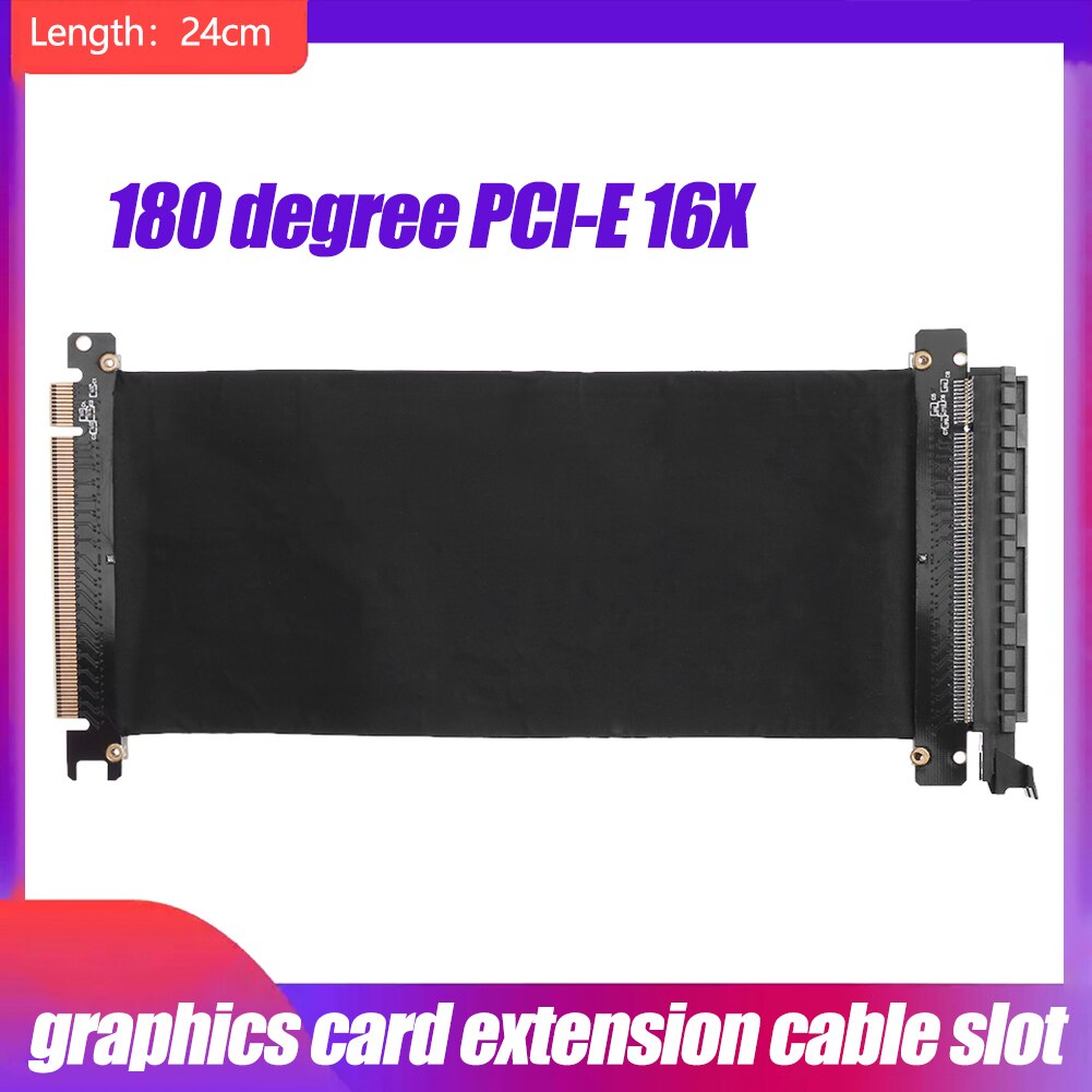 PCI Express 16x Flexible Cable Card Extension Port Adapter Riser Card 1 Slot PCIe X16 Riser for 1U 2U 3U Server IPC Chassis: 24CM Compatible line