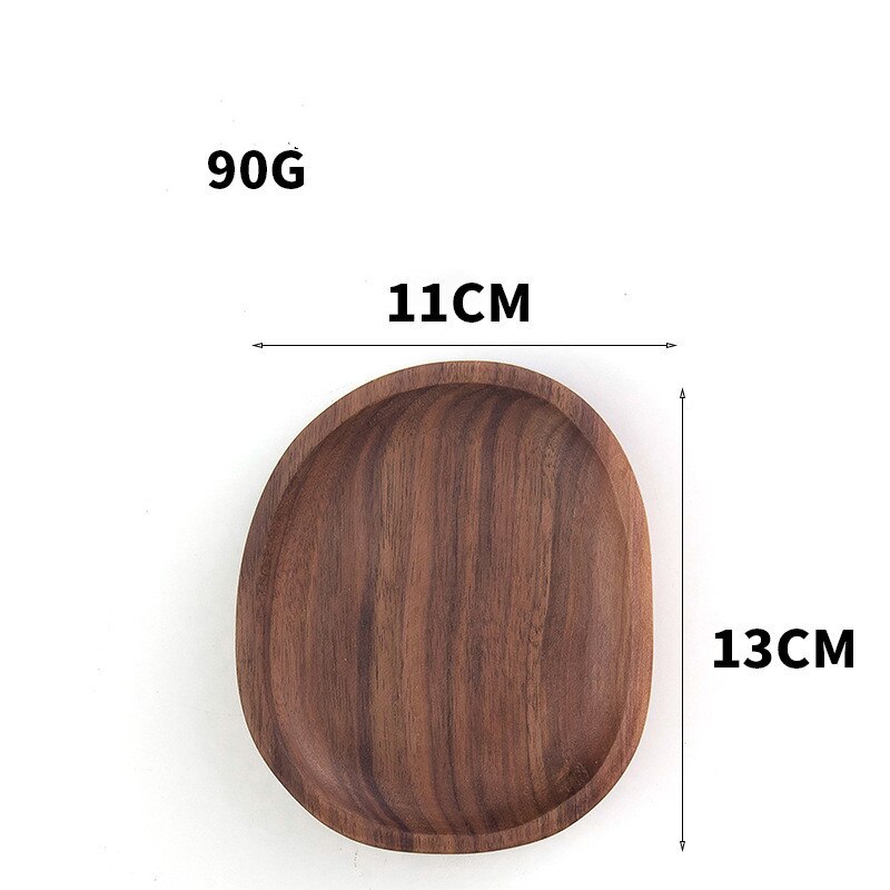 Rectangle Black Walnut Wood Pan Plate Fruit Dishes Saucer Tea Tray Dessert Dinner Bread Pizza Wood Plate Tea tray: JJ1439-13x11CM