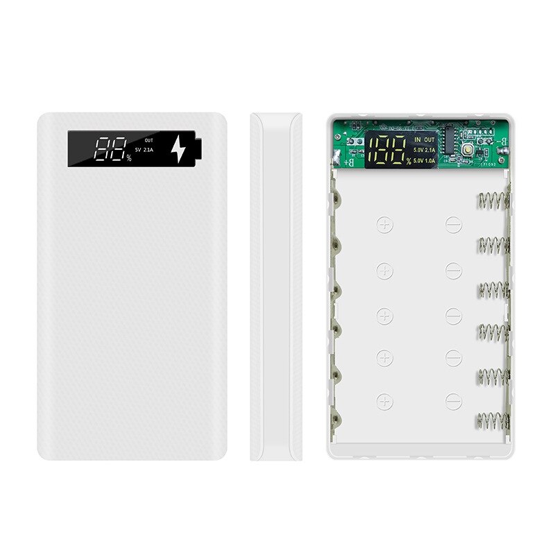Portable Power Kit Battery Case Power Bank Shell 6*18650 Battery Charger Box Digital Display Powerbank Shell