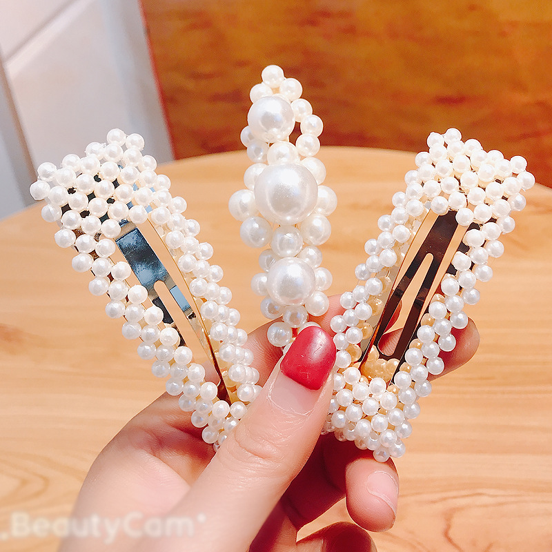 1 ensemble de pinces à cheveux en perles pour filles et femmes, barrettes, épingles à cheveux géométriques, accessoires pour cheveux