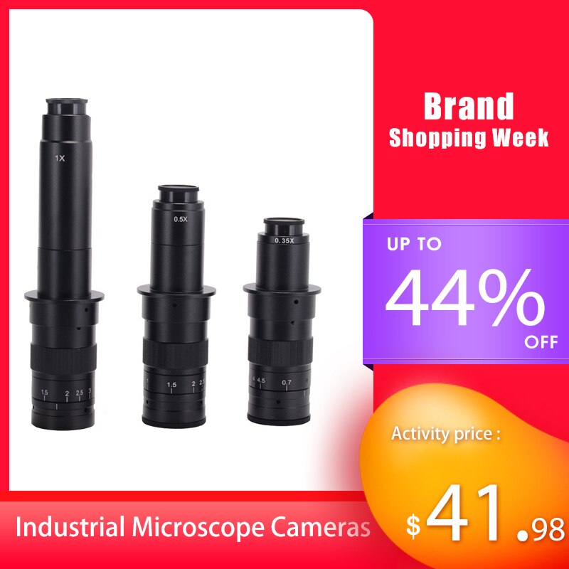Zoom 10X-120X 180X 300X C-Montage Lens 25Mm Interface Diameter Voor Ccd Cmos Industriële Video Microscoop Camera