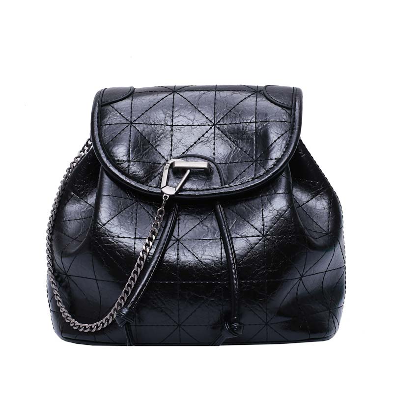 Femmes sac à dos femme sac à bandoulière multi-usages décontracté dames petite chaîne sac à dos sac de voyage pour filles sac à dos: Black