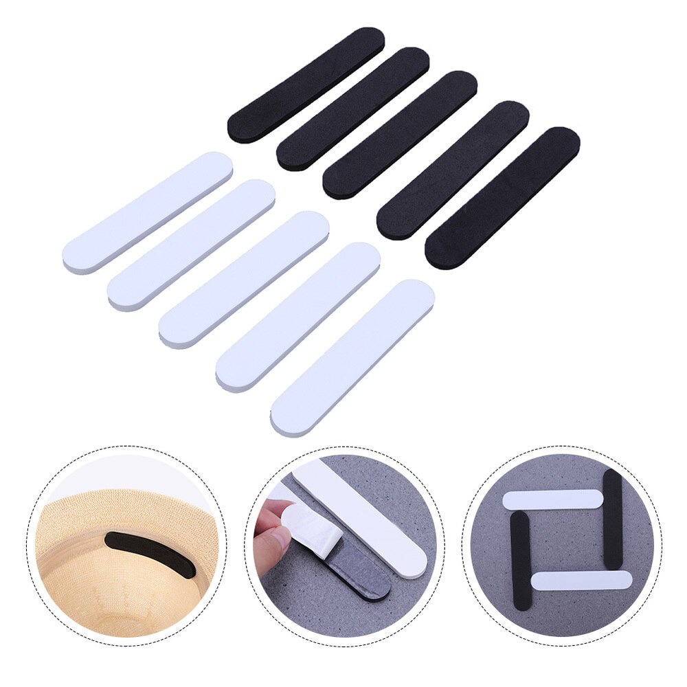 10pcs riduttore di dimensioni del cappello EVA Cap Size riduttore nastro fascia per il sudore cappelli Cap Saver cappello taglia adesivo nero