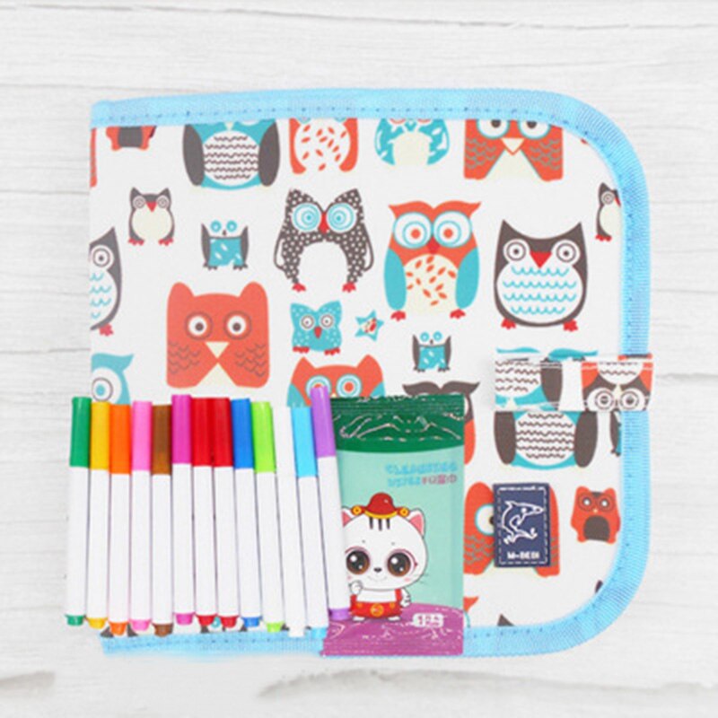 Children's Reusable Water Drawing Book Baby Magic Cartoon Portable Erasable Graffiti Painting Books Foldable Blackboard With Pen