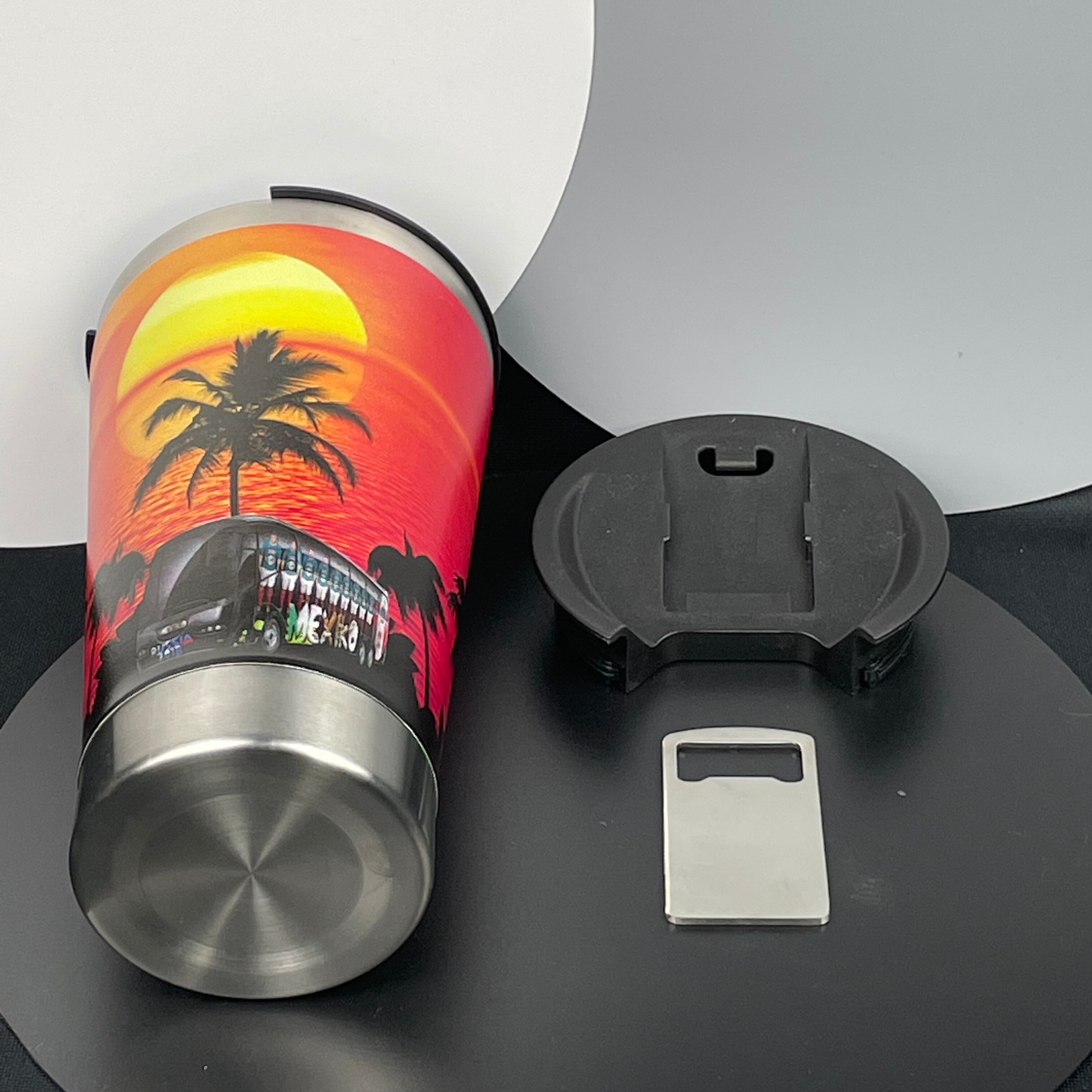 Termo de cerveza de 473ml con abrebotellas, taza de agua fría, aislamiento térmico al vacío, embalaje de caja de , en 24 horas, novedad